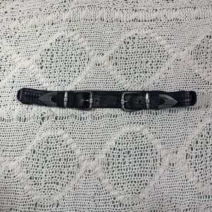 Frye Black Leather Belt with Silver Buckles Size Small